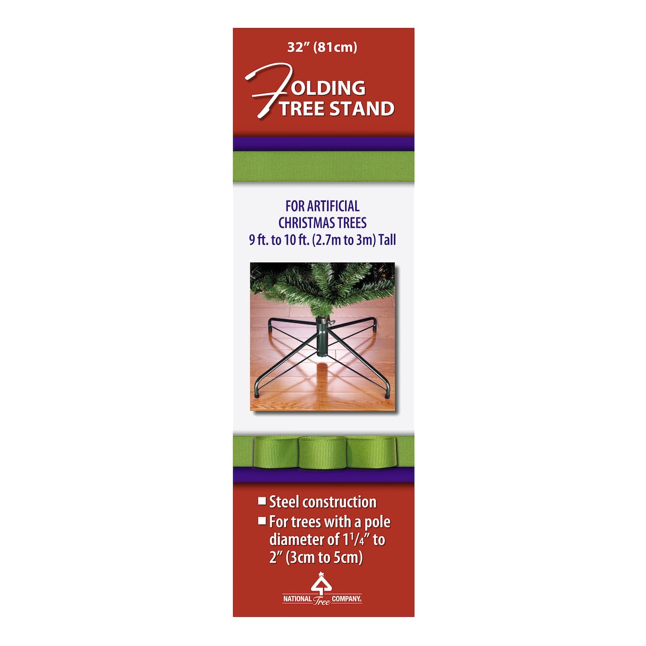 National Tree Company&#xAE; 32&#x22; Folding Tree Stand, 1.25&#x22; Pole